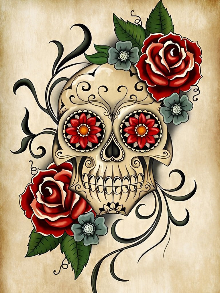 Crâne et Mandala Broderie Diamant