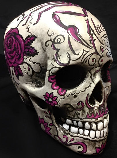Crâne et Tatouage de Fleurs Broderie Diamant