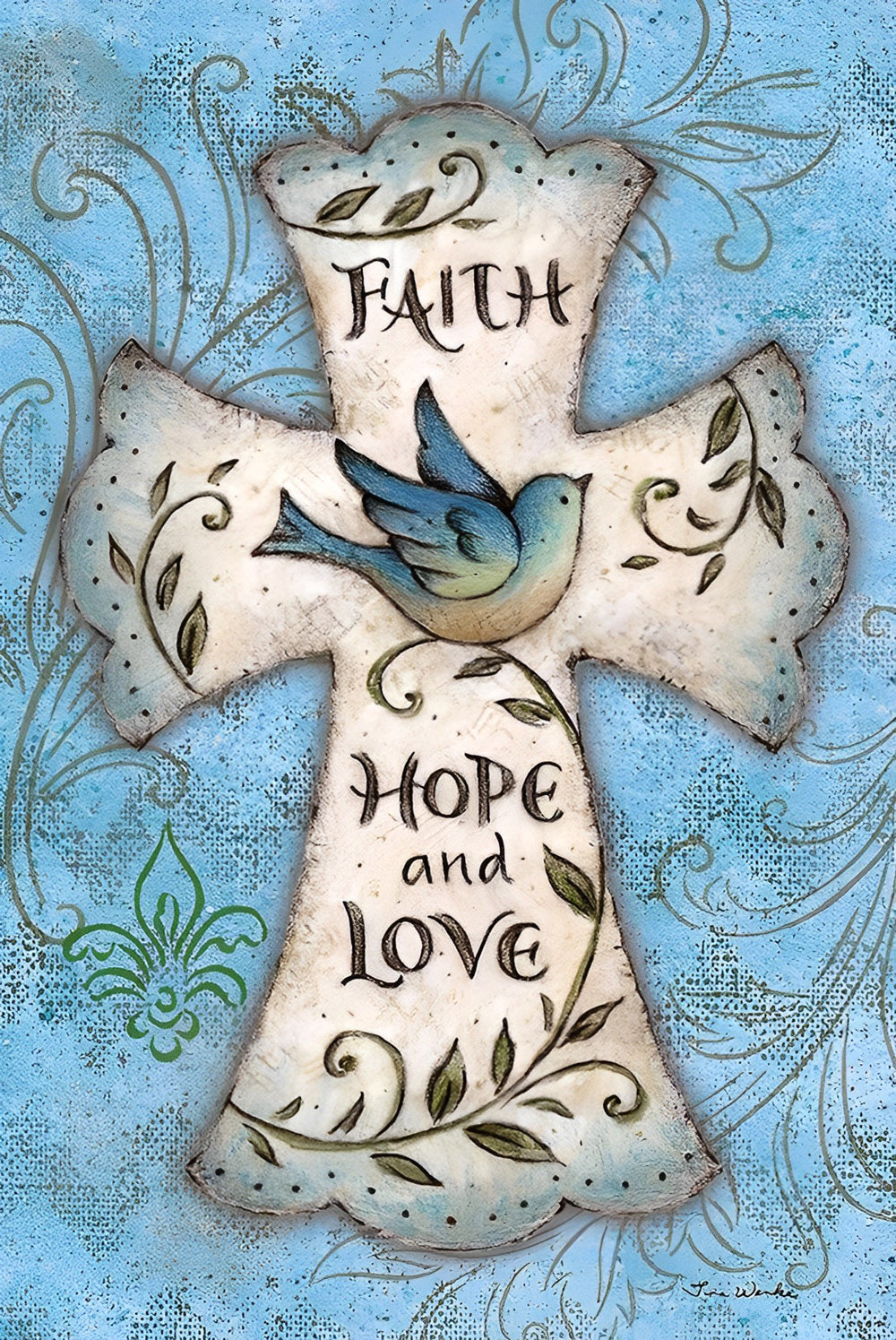 Croix Blanche Broderie Diamant