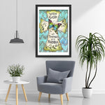 Croix et Papillon Coloré Broderie Diamant