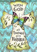 Croix et Papillon Coloré Broderie Diamant