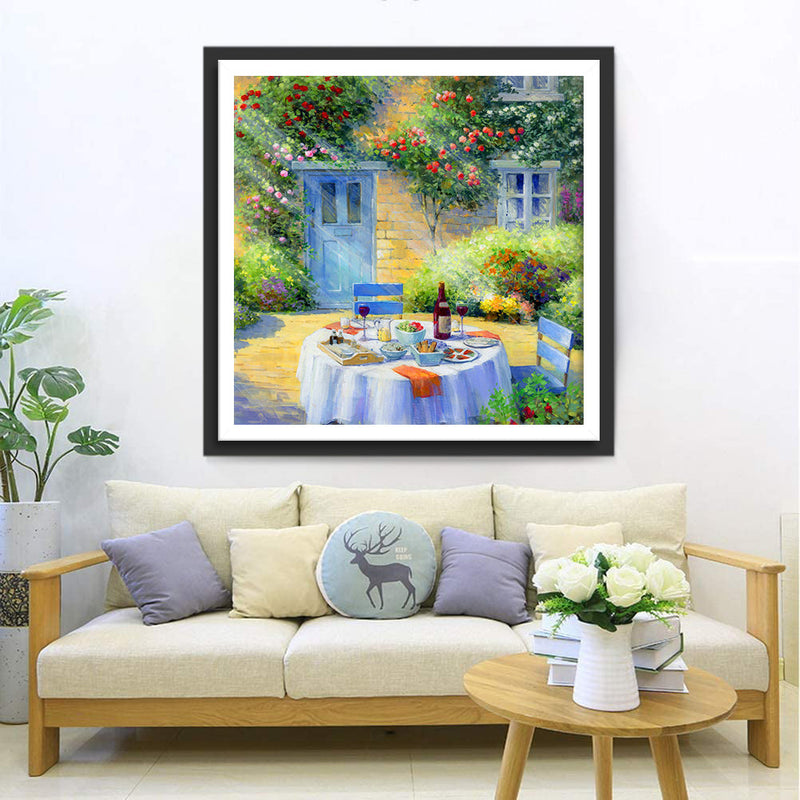 Cuisine dans Jardin Broderie Diamant
