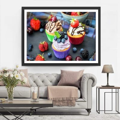 Cupcakes et Fruits Broderie Diamant