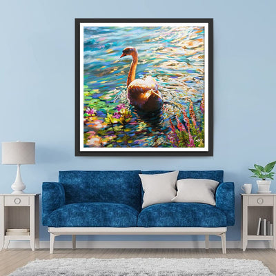 Cygne au Soleil Broderie Diamant