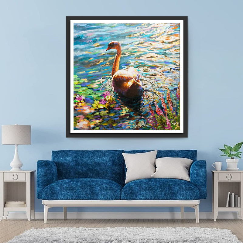 Cygne au Soleil Broderie Diamant