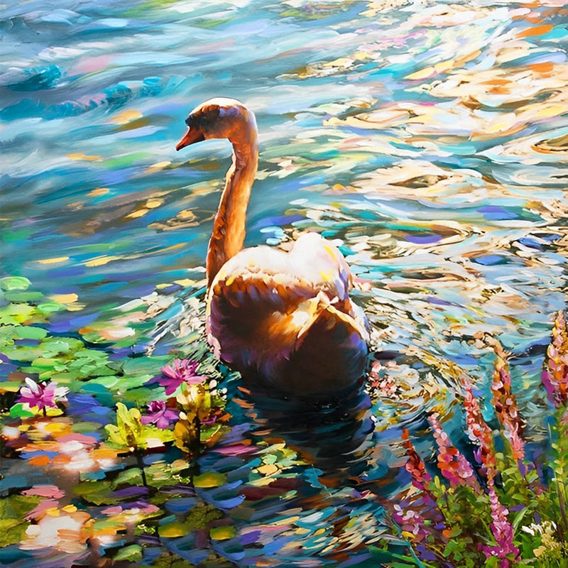 Cygne au Soleil Broderie Diamant