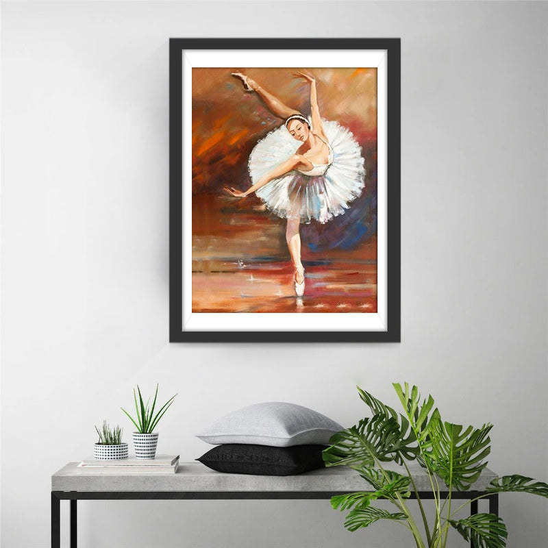 Danseuse de Ballet sur Scène Broderie Diamant