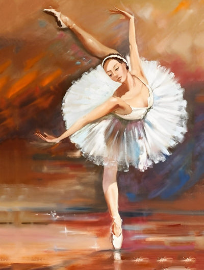 Danseuse de Ballet sur Scène Broderie Diamant