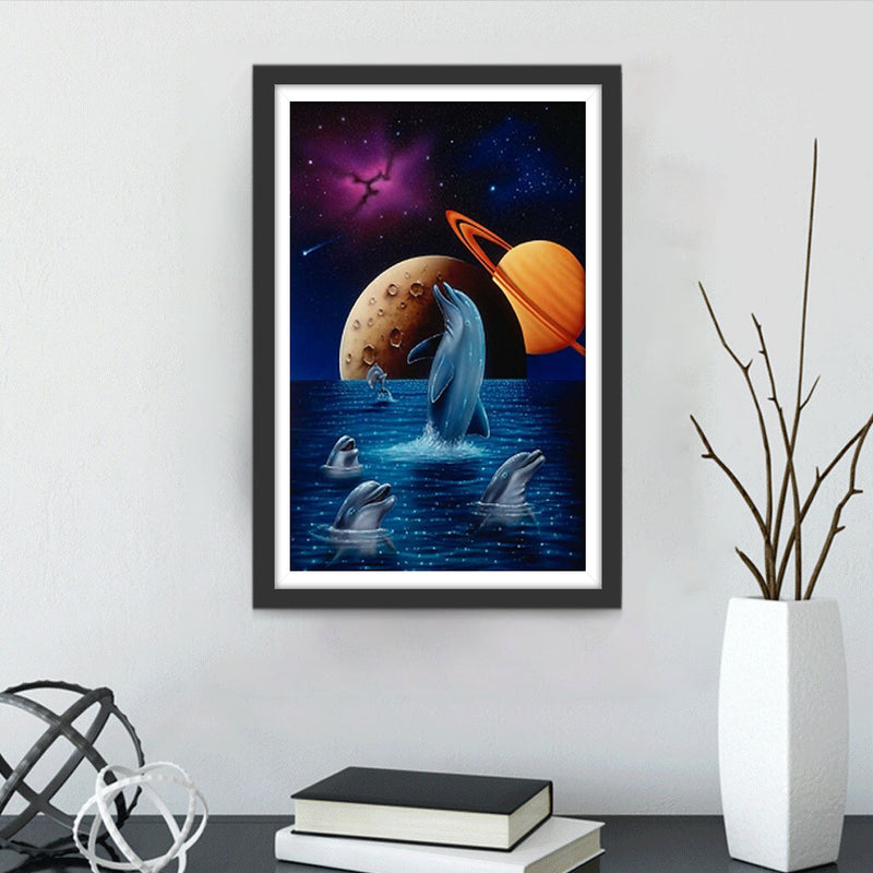 Dauphins et Jupiter Broderie Diamant