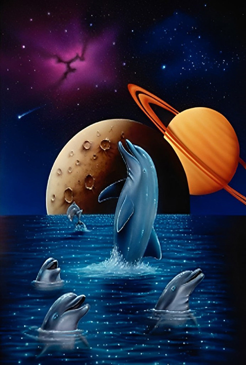 Dauphins et Jupiter Broderie Diamant