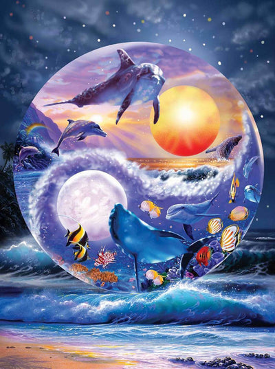 Dauphins Taiji Broderie Diamant