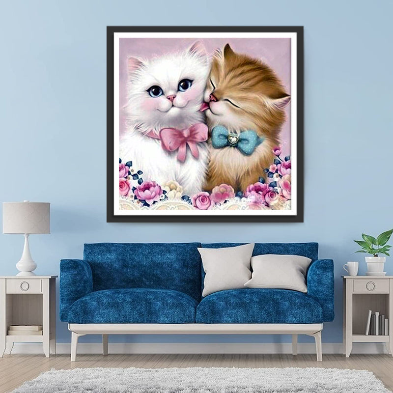 Deux Chatons Intimes Broderie Diamant