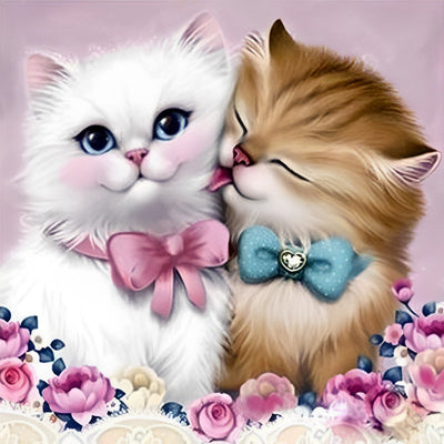 Deux Chatons Intimes Broderie Diamant