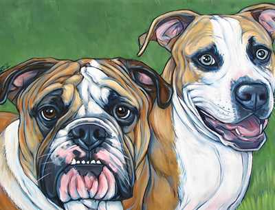 Deux Chiens de Couleur Marron Broderie Diamant
