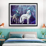 Deux Loups Hurlants Broderie Diamant
