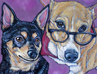 Deux Mignons Chiens Broderie Diamant