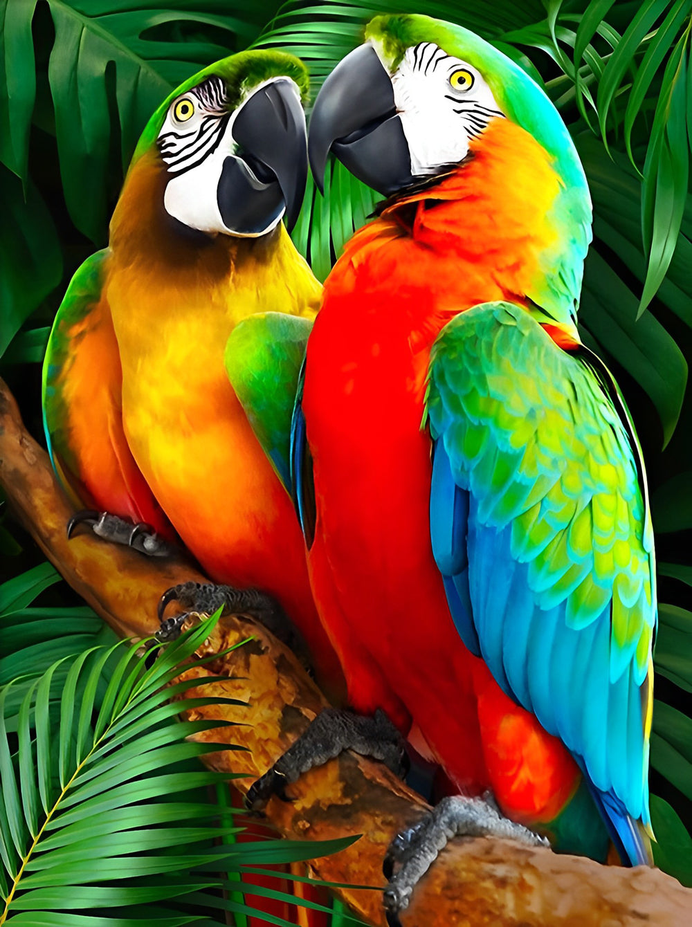 Deux Perroquets Ara Broderie Diamant