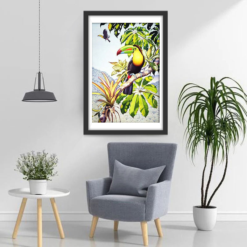 Deux Toucans Toco Broderie Diamant