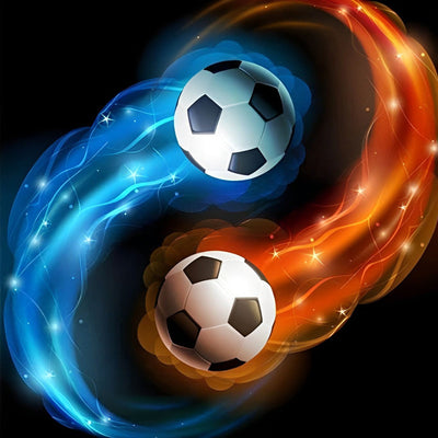 Diagramme du Tai Chi et Football Broderie Diamant