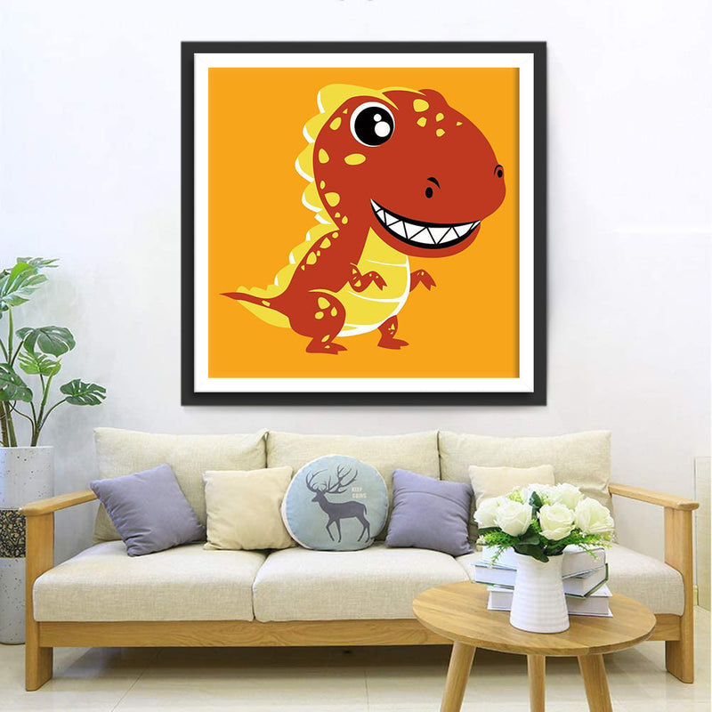 Dinosaure de Feu Cartoon Broderie Diamant