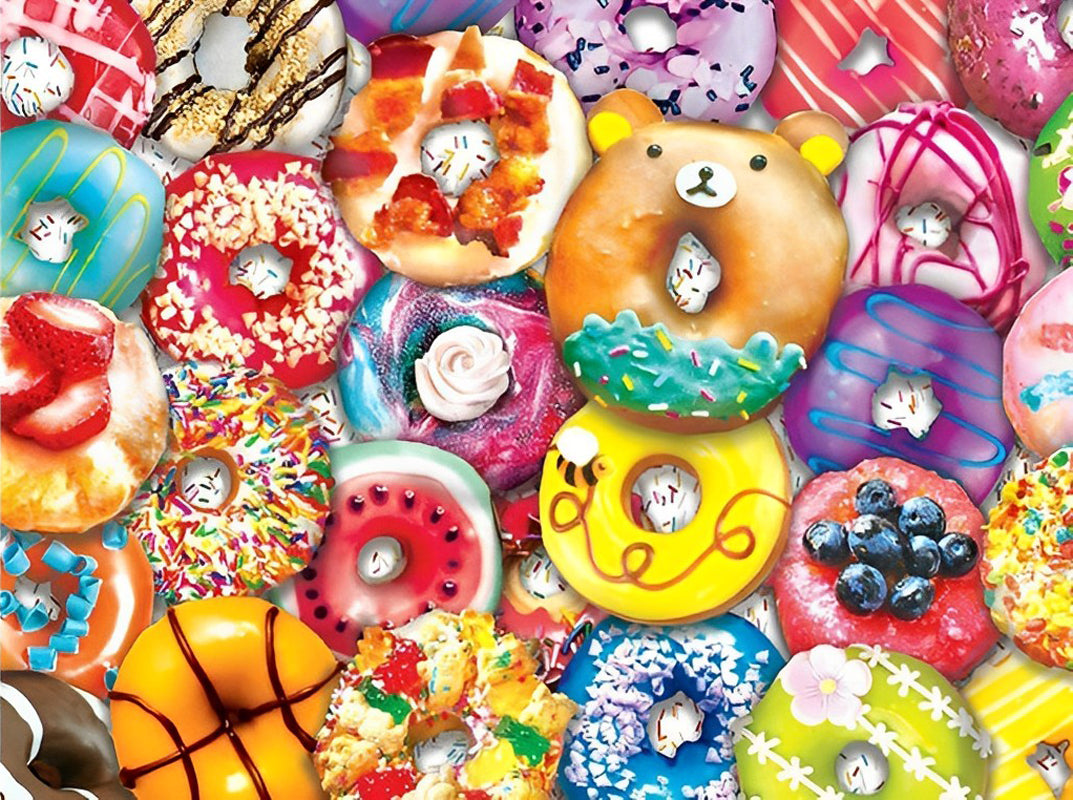 Donuts Colorés Broderie Diamant