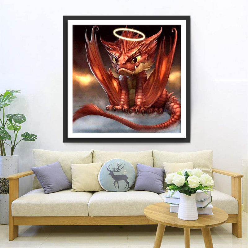 Dragon Cracheur de Feu Mignon Broderie Diamant
