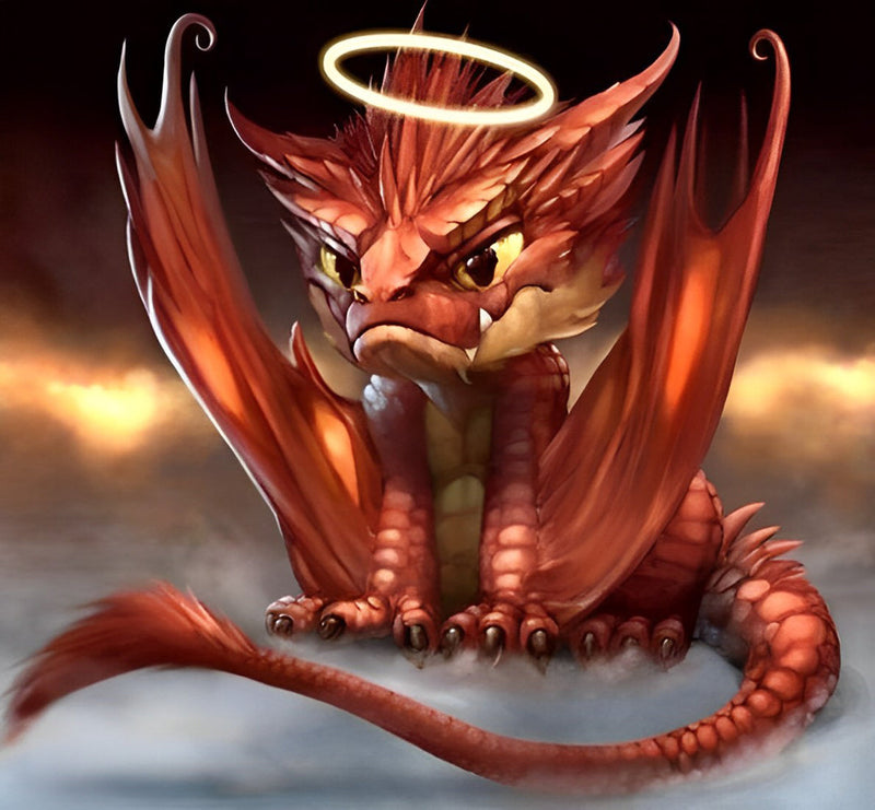 Dragon Cracheur de Feu Mignon Broderie Diamant