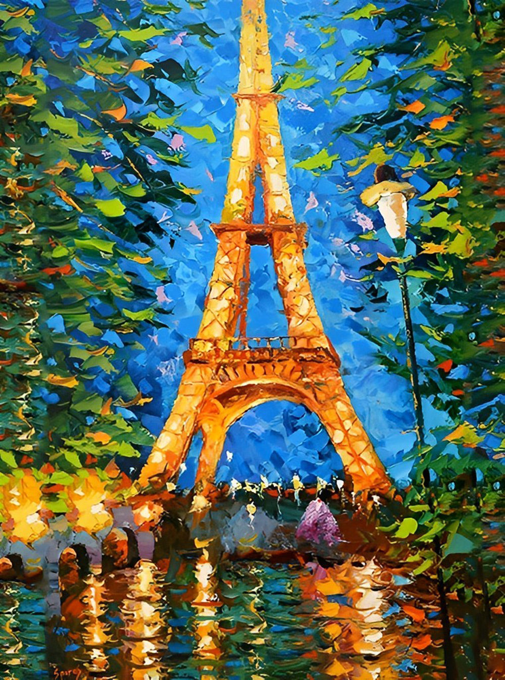 Eiffel de Peinture à l'Huile Broderie Diamant