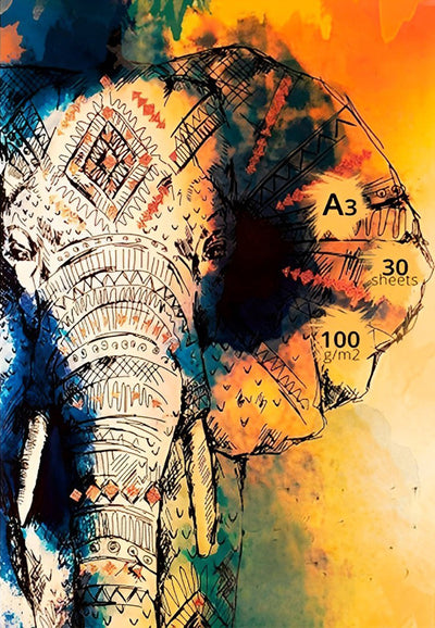 Éléphant avec des Motifs Animal Broderie Diamant