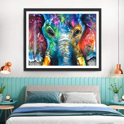 Éléphant Coloré Animal Broderie Diamant