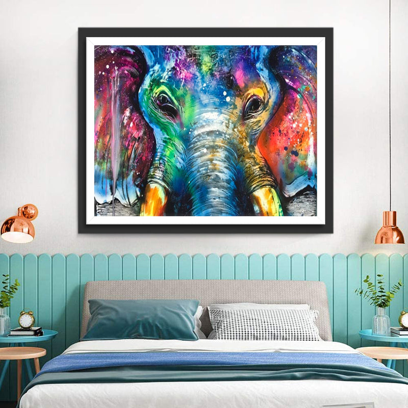 Éléphant Coloré Animal Broderie Diamant