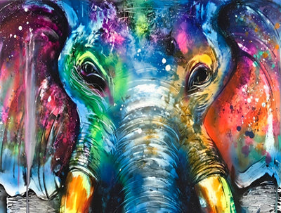 Éléphant Coloré Animal Broderie Diamant