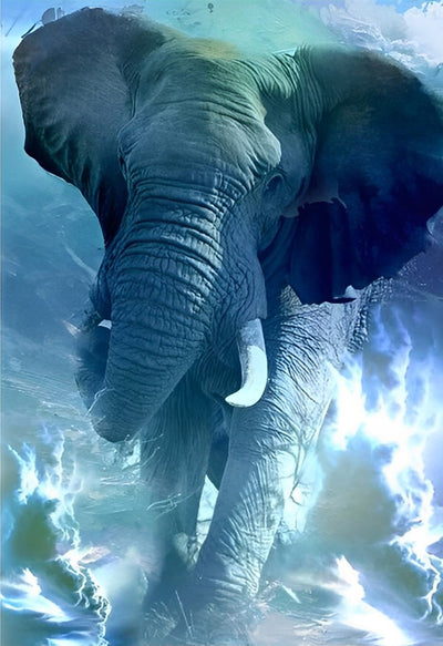Éléphant Fantastique Broderie Diamant