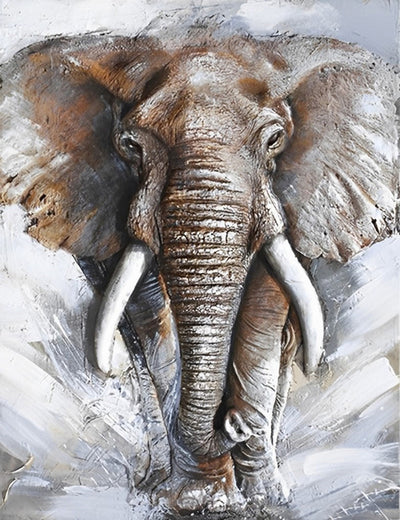 Éléphant Gris Broderie Diamant