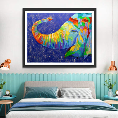 Éléphant Multicolore Heureux Broderie Diamant