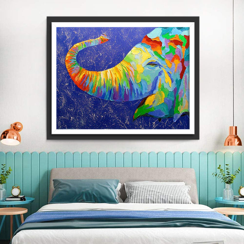 Éléphant Multicolore Heureux Broderie Diamant