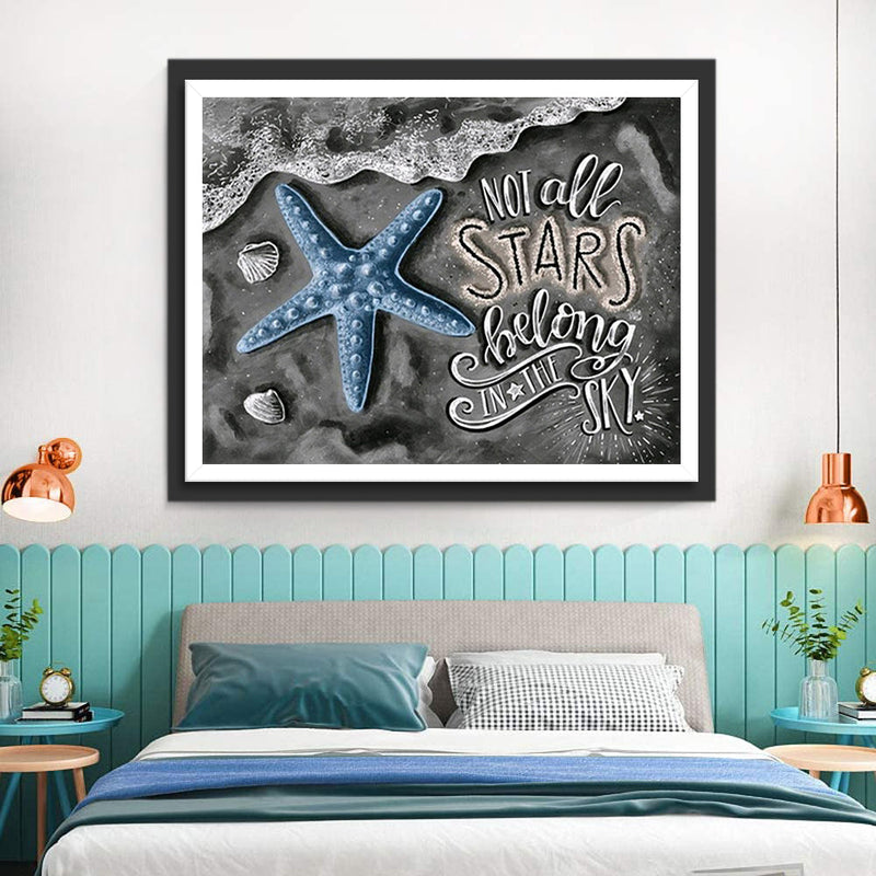 Étoile De Mer Bleue Broderie Diamant