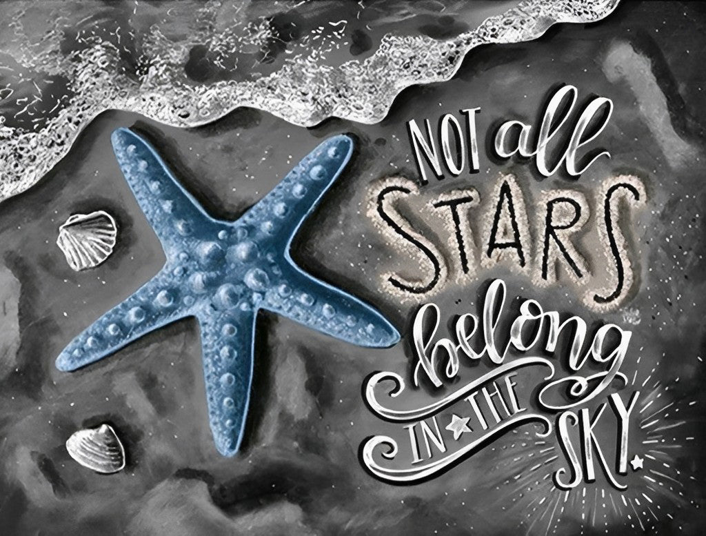 Étoile De Mer Bleue Broderie Diamant