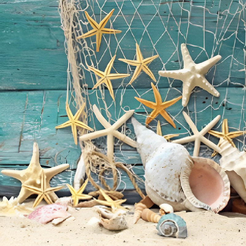 Étoile De Mer et Conque sur la Plage Broderie Diamant