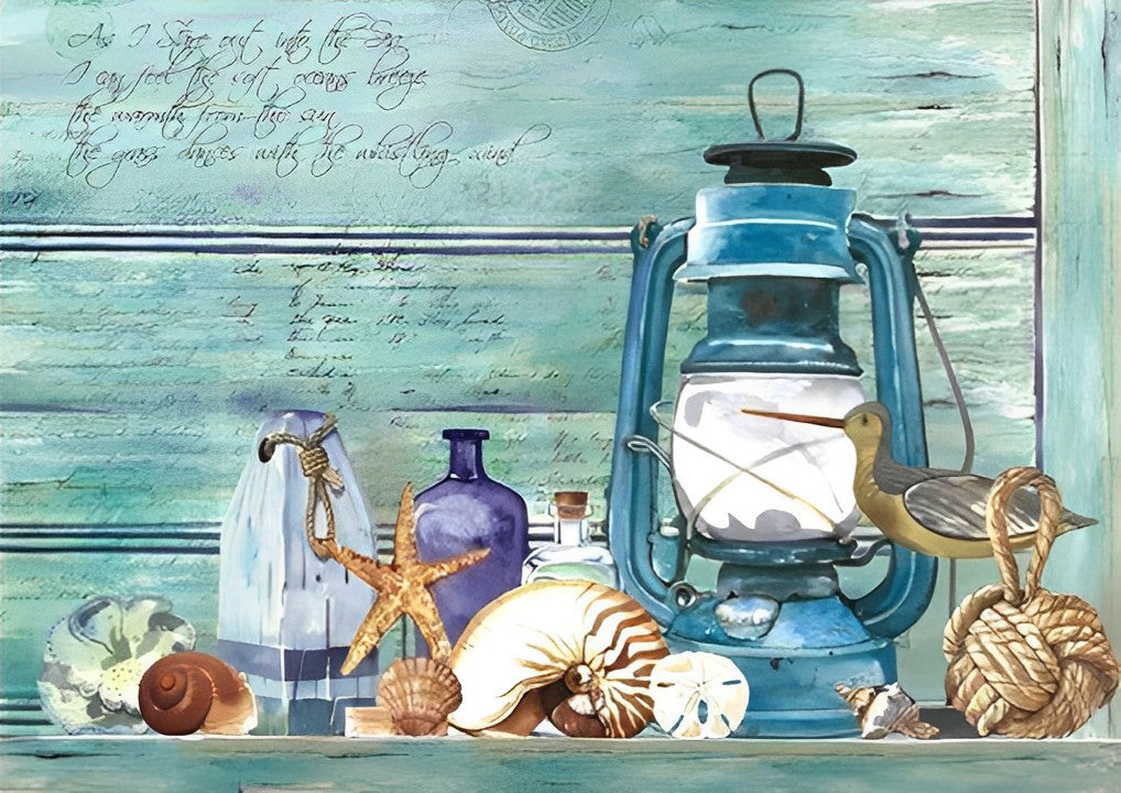 Étoile De Mer et Lampe Broderie Diamant