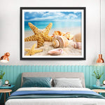 Étoile De Mer Jaune sur la Plage Broderie Diamant