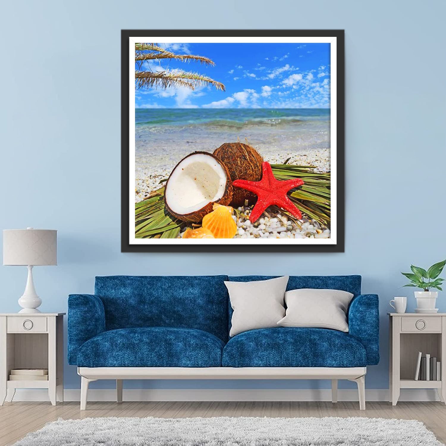 Étoile De Mer Rouge et Coco Broderie Diamant