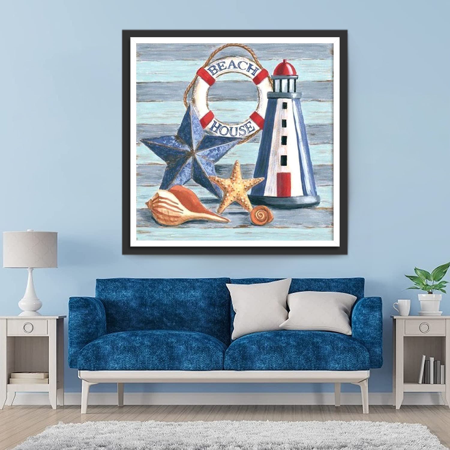 Étoiles De Mer et Phare Broderie Diamant