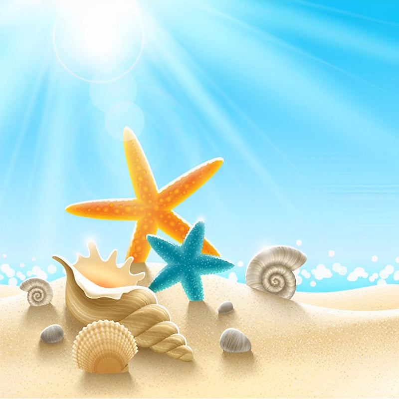 Étoiles De Mer Orange et Bleue Broderie Diamant