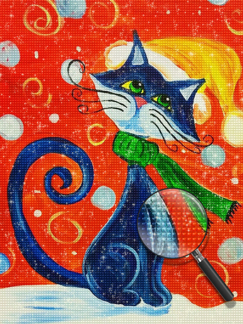 Étrange Chat Maigre Broderie Diamant