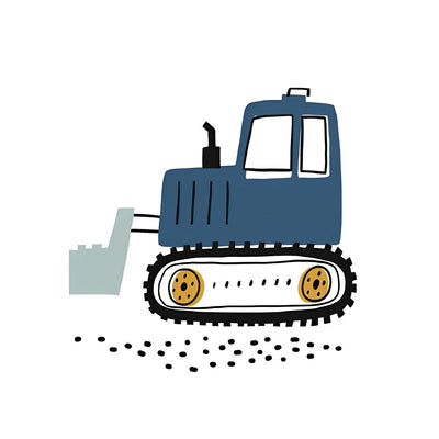 Excavatrice Bleue Cartoon Broderie Diamant