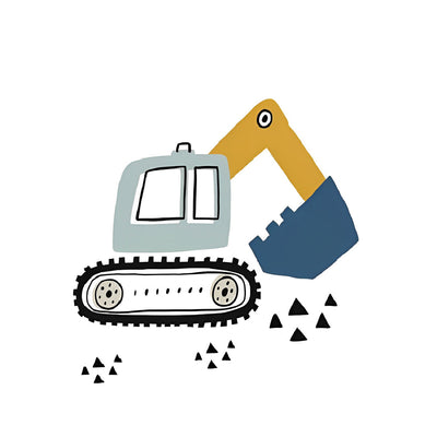 Excavatrice Dessinée Broderie Diamant