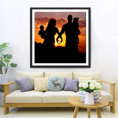 Famille avec Amour Broderie Diamant