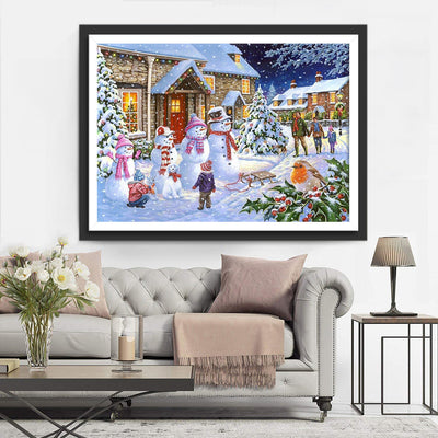 Famille de Noël Fête Broderie Diamant