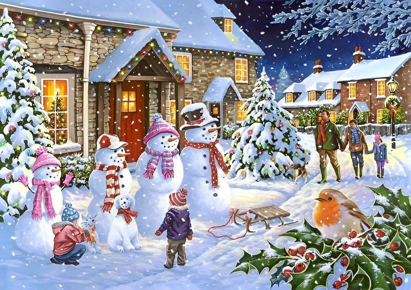 Famille de Noël Fête Broderie Diamant
